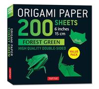 Origami Paper 200 Sheets Forest Green 6"á: Solid Green Double-sided Origami Sheets With Instructions for 9 Projects