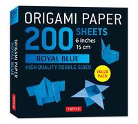 Origami Paper 200 Sheets Royal Blue 6": Solid Blue Double-sided Origami Sheets With Instructions for 9 Projects