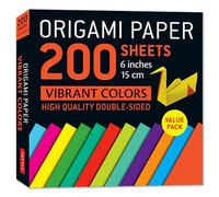 Origami Paper 200 Sheets Vibrant Colors 6 15 Cm: Double-sided Origami Sheets Printed With 12 Different Patterns (Instructions for 5 Projects Included)