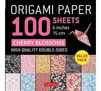 Origami Paper Cherry Blossoms: Tuttle Origami Paper: Double-sided Origami Sheets Printed With 12 Different Patterns - Instructions for 5 Projects Included