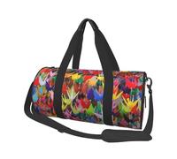 Origami Paper Cranes Stampa Rotonda Grande Capacità Borsa Da Viaggio-Multifunzionale Sacchetto Di Immagazzinaggio, Nero , Taglia unica