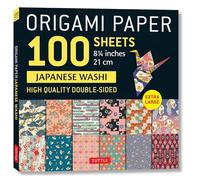 Origami Paper Japanese Washi: Extra Large Double-sided Origami Sheets Printed With 12 Different Designs - Instructions for 5 Projects Included