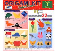 Origami Paper - Origami Kit Selection 1 (Easy) - Illustrated Instructions + 81 Sheets of Origami Paper - 15cm x 15cm