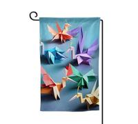 Origami Papercraft Gru Stampa Bandiere di benvenuto Cortile Decorazione Esterna Tutte le Stagioni Giardino Patio Bandiera 30,5 x 45,7 cm Diverse Forme