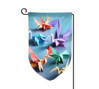 Origami Papercraft Gru Stampa Bandiere di benvenuto Cortile Decorazione Esterna Tutte le Stagioni Giardino Patio Bandiera 30,5 x 45,7 cm Diverse Forme