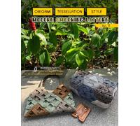 Origami tessellation style modern smocking pattern vol.11: Fabric manipulation technique for inverted twist designs, to make square and hexagon ... handbag and tissue box holder projects