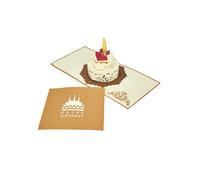 Origamo biglietto augurale handmade con torta giallo