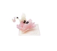 Origamo biglietto di auguri pop up per nascita rosa UNI