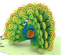 ORIGAMO Originali Biglietto Peacock Pop-Up - Peacock - Biglietto regalo 3D per compleanno e ricorrenze, Biglietto di auguri con busta ideale per stupire