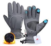 Origem Guanti Invernali Termici Uomo Donna, 3M Thinsulate Touchscreen Impermeabili Guanti Moto Sci Neve con Riflettenti per Bici Ciclismo Scooter Motocross Calcio Corsa Running sportivi snowboard