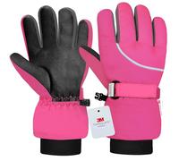 Origem Guanti Neve Invernali Bambino Bambina, 3M Thinsulate Impermeabili Guanti Sci Termici con Touchscreen a 5 Dita Riflettenti Antiscivolo per Bambini 4-14 anni Snowboard Sciare Calcio Bici