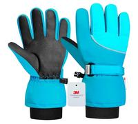 Origem Guanti Neve Invernali Bambino Bambina, 3M Thinsulate Impermeabili Guanti Sci Termici con Touchscreen a 5 Dita Riflettenti Antiscivolo per Bambini 4-14 anni Snowboard Sciare Calcio Bici