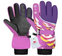 Origem Guanti Sci Bambino Bambino, 3M Thinsulate Impermeabili Guanti Neve Invernali Termici con Touchscreen a 5 Dita Riflettenti Antiscivolo per Bambini 4-14 anni Snowboard Sci Escursionismo