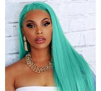 ORIGEN Parrucche frontali in pizzo verde con capelli del bambino per donne nere capelli umani Pre pizzicati diritto colorato 13x6 parrucca frontale in pizzo senza colla 28 pollici densità 180%