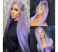 ORIGEN Parrucche frontali in pizzo viola con capelli del bambino per donne nere capelli umani Pre pizzicati diritto colorato 13x4 pizzo frontale senza colla parrucca 34 pollici densità 180%