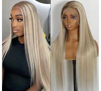 ORIGEN Parrucche per capelli umani frontali in pizzo marrone evidenziato bionda con capelli del bambino per donne nere Pre pizzicate diritto colorato 13x6 pizzo frontale senza colla parrucca 30