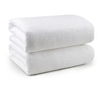 Orighty Confezione da 2 Asciugamani da Bagno Morbidi Asciugamani Bianchi, Asciugamani da Bagno in Microfibra Altamente Assorbenti, Asciugamani da Bagno in Microfibra per Sport, Yoga, 24 x 52 pollici
