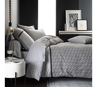 Origin Copripiumino stampato in bambù, Made in France, Quentin, 140 x 200 cm, Bianco e Nero