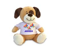 Origin Dan Peluche Personalizzato, Made in Italy - Pupazzo 23 cm Morbido e Simpatico - Idea Regalo Personalizzabile con Foto e Stampe - T-Shirt Peluche Intercambiabile (Cane)