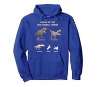 Origin of The Jack Russell Terrier Evolution History Meme Felpa con Cappuccio, Unisex per Adulti, Blu Reale, XXL