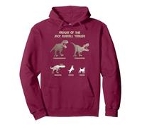 Origin of The Jack Russell Terrier Evolution History Meme Felpa con Cappuccio, Unisex per Adulti, Bordeaux, S