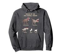 Origin of The Jack Russell Terrier Evolution History Meme Felpa con Cappuccio, Unisex per Adulti, Grigio Scuro, XL