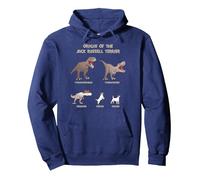 Origin of The Jack Russell Terrier Evolution History Meme Felpa con Cappuccio, Unisex per Adulti, Navy, XL