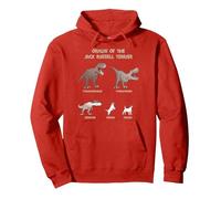 Origin of The Jack Russell Terrier Evolution History Meme Felpa con Cappuccio, Unisex per Adulti, Rosso, XL
