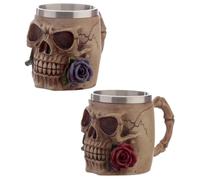 Original Boccale Decorativo - Teschi con Rose