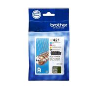 ORIGINAL Brother Multipack nero / ciano / magenta / giallo LC-421 LC421VAL ~800