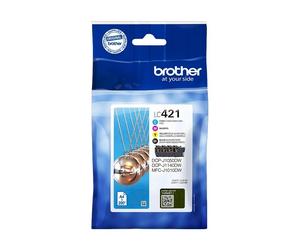 ORIGINAL Brother Multipack nero / ciano / magenta / giallo LC-421 LC421VAL ~800