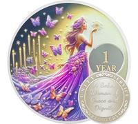 Original Butterfly Fairy 1 Anno Sobrietà Chip Donne Sobrietà Due Anni di Sobrietà Moneta AA Chip E Medaglione AA NA WAA Coin Recupero Chip Sobrietà Segni Sobrietà