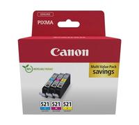 ORIGINAL Canon Multipack ciano / magenta / giallo CLI-521 2934B015 ~1350 Seiten