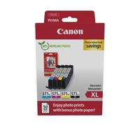 ORIGINAL Canon Value Pack nero / ciano / magenta / giallo CLI-571 XL + 10x15 cm