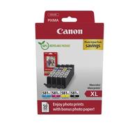 ORIGINAL Canon Value Pack nero / ciano / magenta / giallo CLI-581 XL + 10x15 cm
