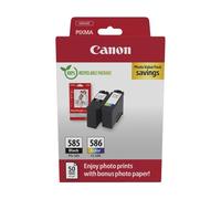 ORIGINAL Canon Value Pack nero / ciano / magenta / giallo PG-585+CL586 + 10x15 c