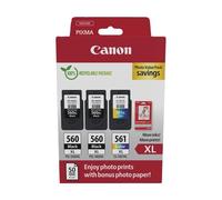 ORIGINAL Canon Value Pack nero / differenti colori PG-560XL+CL-561XL + 10x15 cm