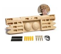 Original Corner GravitX - Tavola da Arrampicata in Legno 65 cm - Fingerboard da Allenamento con Multiprese 18 a 45 mm - Montaggio a Muro con Gancio di Sicurezza e Piastre in Gomma