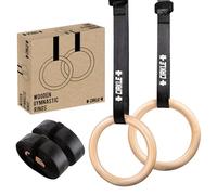Original Cup CIRKLE® | 2 Anelli da Ginnastica in Legno | Diametro 23 cm con Cinghie Regolabili | Allenamento, Fitness, Costruzione Muscolare, Sport | Facile Fissaggio, Massima Sicurezza | Aerobik