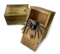 Original Cup® - Scatola Sorpresa con Ragno - Realizzata al 100% in Legno e Lavorata a Mano - Idea Regalo Divertente per Bambini e Adulti - Dolcetto o Scherzetto di Halloween
