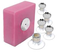 Original Cup Set di 5 portasapone magnetici con Ventosa | Design Semplice e Fissaggio Potente | Acciaio Inossidabile | Montaggio a Parete | Nessuna Foratura | Bagno | Cucina | WC