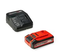 Original Einhell 4 Ah PLUS Power X-Change Starter Kit (1 batteria X 18 V 4 Ah PLUS, 1 caricabatterie 3 A, tempo di ricarica 75 min, adatto per tutti i dispositivi Power X-Change)