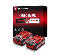 Original Einhell batteria Power X-Change PLUS da 4 Ah (18 V, ioni di litio, universale per tutti i Power X-Change, spia livello di carica, Twin-Pack, incluse 2 batterie 4 Ah, caricabatterie escluso)