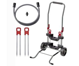 Original Einhell manichetta e carrello di trasporto (accessori per avvolgitubo a batteria GE-HR 18/30 Li e GE-HR 18/30 WH Li, incl. sacco per scarti da giardino, picchetto)