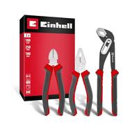 Original Einhell Set Pinze 3 pezzi (Tronchese, Combinata, Regolabile, Acciaio CrV, Lame Temprate, Snodo Passante, Manici Ergonomici)