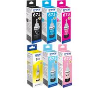 ORIGINAL Epson Multipack nero / ciano / magenta / giallo / ciano (chiaro) / magenta (chiaro) T673 MCVP 673 ~11000 Seiten