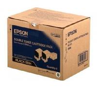 Original Epson Toner C13S050594 / 0594 nero (VE=2, Doppelpack); ca. 6.000 pagina; per Aculaser C 3900, CX 37