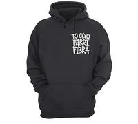 ORIGINAL FAKE Bellissima Felpa di Colore Nero con Cappuccio e Marsupio e Stampa io odio Fabri Fibra (XL, Nero)