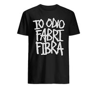 ORIGINAL FAKE Maglietta Nera con Stampa Io odio Fabri Fibra (XXL, Nero)