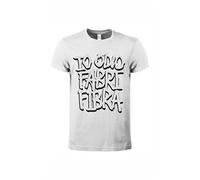 ORIGINAL FAKE Maglietta Vari Colori con Stampa Io odio Fabri Fibra (M, Bianco)